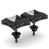 0.08 Carat (ctw) Black Rhodium Plated Sterling Silver Round Black & White Diamond Stud Earrings