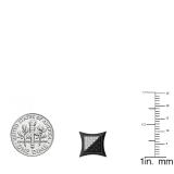 0.08 Carat (ctw) Black Rhodium Plated Sterling Silver Round Black & White Diamond Stud Earrings