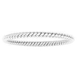 10K White Gold Ladies Bridal Rope Style Wedding Band Ring