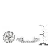 0.30 Carat (ctw) 14K White Gold Round Diamond Ladies Wedding Contour Band Guard Ring 1/3 CT