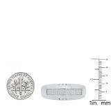 0.25 Carat (ctw) Sterling Silver Round Diamond Men's Micro Pave Hip Hop Wedding Band 1/4 CT