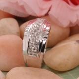 0.25 Carat (ctw) Sterling Silver Round Diamond Men's Micro Pave Hip Hop Wedding Band 1/4 CT