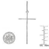 0.20 Carat (ctw) 18K White Gold Round Diamond Ladies Cross Shaped Dangling Drop Earrings 1/5 CT