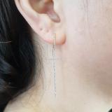 0.20 Carat (ctw) 18K White Gold Round Diamond Ladies Cross Shaped Dangling Drop Earrings 1/5 CT