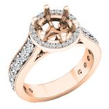 1.20 Carat (ctw) 18K Rose Gold Round Diamond Vintage Semi Mount Ring (No Center Stone)