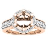 1.20 Carat (ctw) 18K Rose Gold Round Diamond Vintage Semi Mount Ring (No Center Stone)