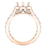 1.20 Carat (ctw) 18K Rose Gold Round Diamond Vintage Semi Mount Ring (No Center Stone)