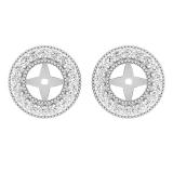 0.65 Carat (ctw) 10K White Gold Round White Diamond Removable Jackets For Stud Earrings
