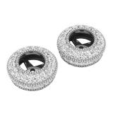 0.65 Carat (ctw) 10K White Gold Round White Diamond Removable Jackets For Stud Earrings