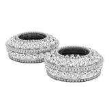 0.65 Carat (ctw) 10K White Gold Round White Diamond Removable Jackets For Stud Earrings