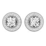 0.65 Carat (ctw) 10K White Gold Round White Diamond Removable Jackets For Stud Earrings