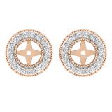 0.65 Carat (ctw) 14K Rose Gold Round White Diamond Removable Jackets For Stud Earrings
