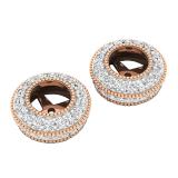 0.65 Carat (ctw) 14K Rose Gold Round White Diamond Removable Jackets For Stud Earrings