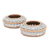 0.65 Carat (ctw) 14K Rose Gold Round White Diamond Removable Jackets For Stud Earrings