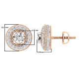 0.65 Carat (ctw) 14K Rose Gold Round White Diamond Removable Jackets For Stud Earrings