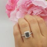 0.48 Carat (ctw) 10K White Gold Black & White Round Diamond Ladies Right Hand Ring 1/2 CT