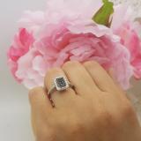 0.48 Carat (ctw) 10K White Gold Black & White Round Diamond Ladies Right Hand Ring 1/2 CT