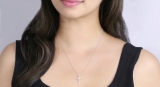 Round White Diamond Elegant Cross Pendant with 18 inch Silver Chain for Women (0.10 ctw, Color I-J, Clarity I2-I3) in 925 Sterling Silver