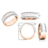 1.60 Carat (ctw) 10K Rose Gold Round & Baguette Diamond Ladies Anniversary Wedding Band