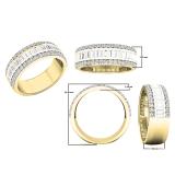 1.60 Carat (ctw) 10K Yellow Gold Round & Baguette Diamond Ladies Anniversary Wedding Band