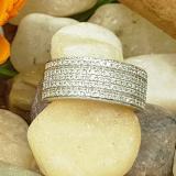 0.40 Carat (ctw) 18K White Gold Round White Diamond Men's Anniversary Wedding Band