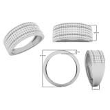 0.40 Carat (ctw) 18K White Gold Round White Diamond Men's Anniversary Wedding Band