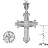 1.20 Carat (ctw) Sterling Silver Round Diamond Men's Hip Hop Religious Cross Pendant 1 1/4 CT