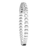 0.20 Carat (ctw) 10K White Gold Round Diamond Beaded Ladies Ball Design Wedding Band 1/5 CT