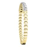 0.20 Carat (ctw) 10K Yellow Gold Round Diamond Beaded Ladies Ball Design Wedding Band 1/5 CT