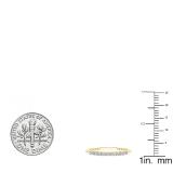0.20 Carat (ctw) 10K Yellow Gold Round Diamond Beaded Ladies Ball Design Wedding Band 1/5 CT