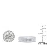 0.10 Carat (ctw) Sterling Silver Round Diamond Men's Anniversary Wedding Band 1/10 CT