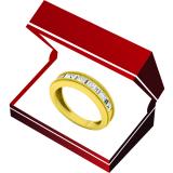 1.00 Carat (ctw) 14K Yellow Gold Baguette & Round White Diamond Men's Wedding Band 1 CT
