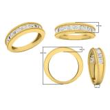 1.00 Carat (ctw) 14K Yellow Gold Baguette & Round White Diamond Men's Wedding Band 1 CT