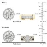 0.65 Carat (ctw) 14K Yellow Gold Round White Diamond Men & Women's Engagement Ring Trio Set