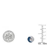 0.25 Carat (ctw) 10K White Gold Round Blue & White Diamond Ladies Stud Earrings 1/4 CT
