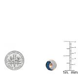 0.25 Carat (ctw) 18K Rose Gold Round Blue & White Diamond Ladies Stud Earrings 1/4 CT