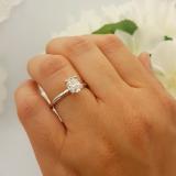IGI CERTIFIED 1.02 Carat (Ctw) 14K White Gold Oval White Diamond Ladies Engagement Solitaire Ring