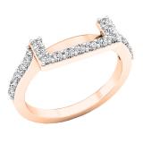 0.30 Carat (ctw) 10K Rose Gold Round Diamond Ladies Wedding Contour Band Guard Ring 1/4 CT
