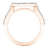 0.30 Carat (ctw) 10K Rose Gold Round Diamond Ladies Wedding Contour Band Guard Ring 1/4 CT