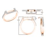 0.30 Carat (ctw) 10K Rose Gold Round Diamond Ladies Wedding Contour Band Guard Ring 1/4 CT