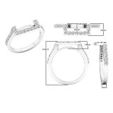 0.30 Carat (ctw) 10K White Gold Round Diamond Ladies Wedding Contour Band Guard Ring 1/4 CT