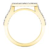 0.30 Carat (ctw) 10K Yellow Gold Round Diamond Ladies Wedding Contour Band Guard Ring 1/4 CT