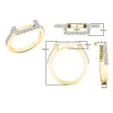 0.30 Carat (ctw) 10K Yellow Gold Round Diamond Ladies Wedding Contour Band Guard Ring 1/4 CT