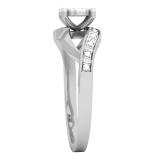 0.13 Carat (ctw) 10K White Gold Round Diamond Ladies Bridal Bypass Swirl Cluster Promise Ring