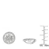 0.13 Carat (ctw) 10K White Gold Round Diamond Ladies Bridal Bypass Swirl Cluster Promise Ring