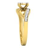 0.13 Carat (ctw) 10K Yellow Gold Round Diamond Ladies Bridal Bypass Swirl Cluster Promise Ring