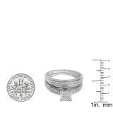 0.25 Carat (ctw) 10K White Gold Round White Diamond Ladies Bridal Engagement Ring Set 1/4 CT