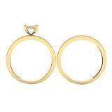 0.25 Carat (ctw) 10K Yellow Gold Round White Diamond Ladies Bridal Engagement Ring Set 1/4 CT