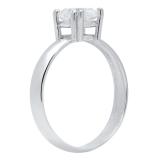 IGI CERTIFIED 1.02 Carat (Ctw) 14K White Gold Cushion Diamond Ladies Engagement Solitaire Ring 1 CT