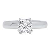 IGI CERTIFIED 1.02 Carat (Ctw) 14K White Gold Cushion Diamond Ladies Engagement Solitaire Ring 1 CT